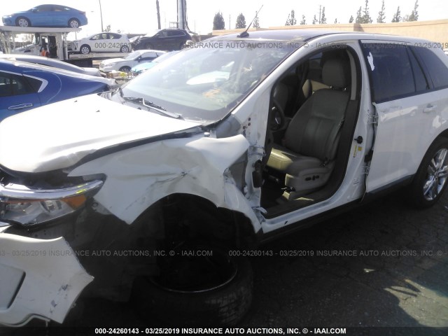 2FMDK3JC4DBB11639 - 2013 FORD EDGE SEL WHITE photo 6