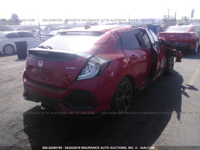 SHHFK7H48JU404850 - 2018 HONDA CIVIC SPORT RED photo 4