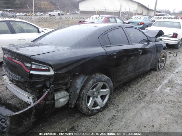 2C3CDXAT2GH211505 - 2016 DODGE CHARGER POLICE BLACK photo 4