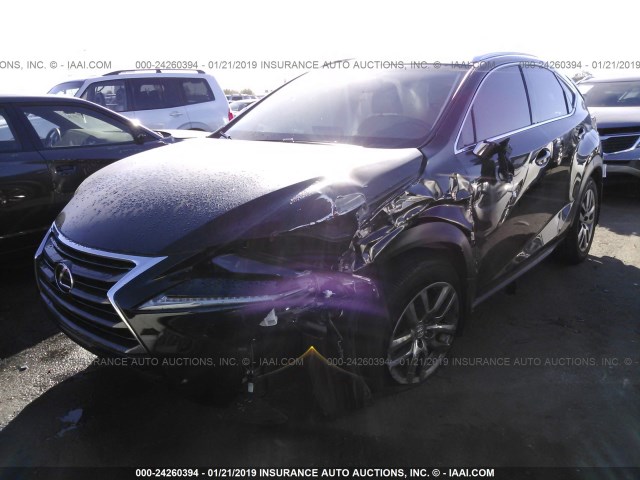 JTJYARBZ0F2020792 - 2015 LEXUS NX 200T BLACK photo 2