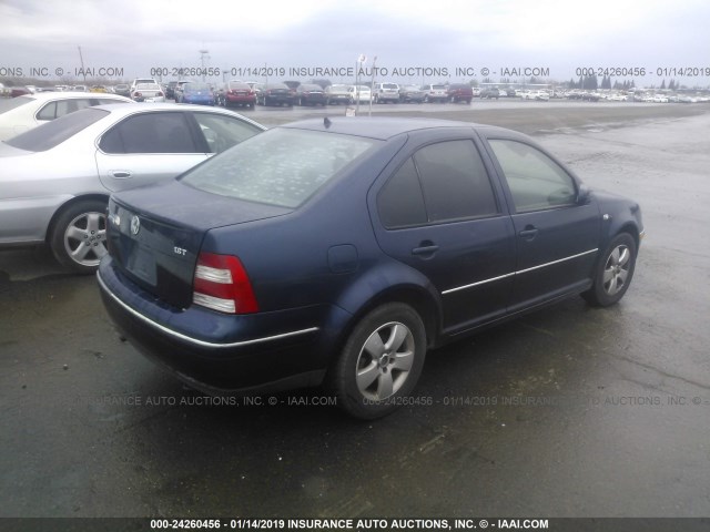 3VWSE69M34M113122 - 2004 VOLKSWAGEN JETTA GLS BLUE photo 4