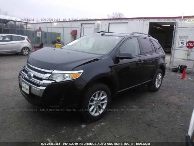 2FMDK3GC3EBA28924 - 2014 FORD EDGE SE BLACK photo 2