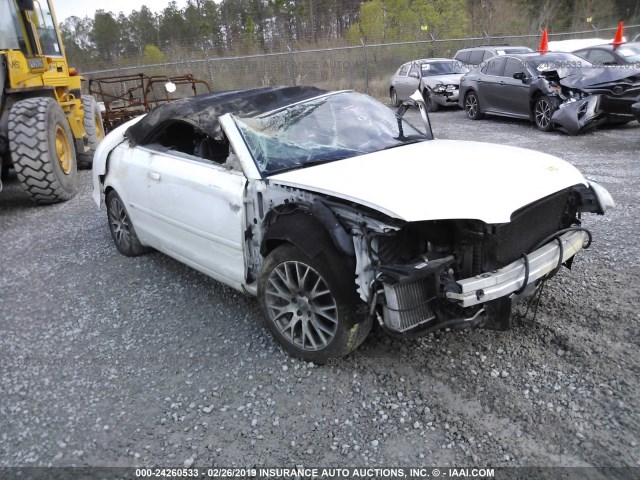 WAUAF48H69K005674 - 2009 AUDI A4 2.0T CABRIOLET WHITE photo 1