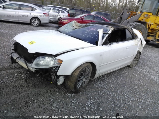 WAUAF48H69K005674 - 2009 AUDI A4 2.0T CABRIOLET WHITE photo 2