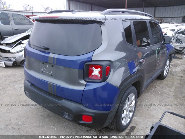 ZACCJABT2GPE36876 - 2016 JEEP RENEGADE LATITUDE BLUE photo 4