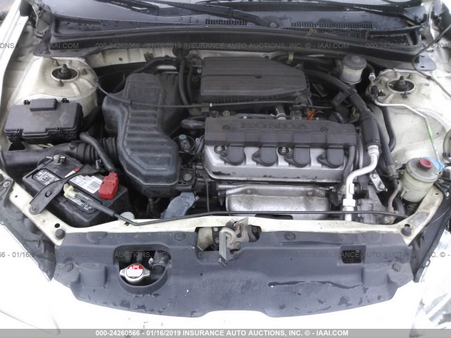 2HGES16364H554220 - 2004 HONDA CIVIC DX VP WHITE photo 10