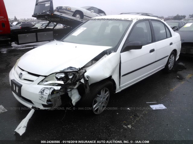 2HGES16364H554220 - 2004 HONDA CIVIC DX VP WHITE photo 2