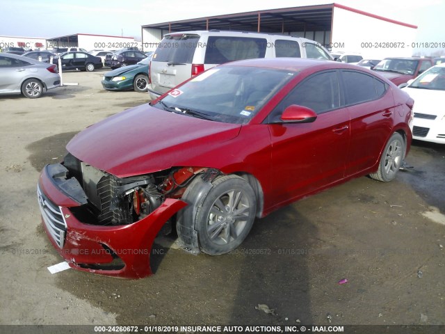 5NPD84LF7HH012243 - 2017 HYUNDAI ELANTRA SE/VALUE/LIMITED RED photo 2