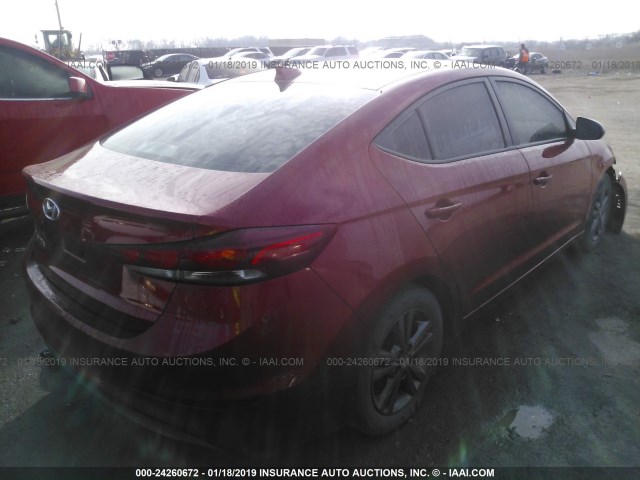 5NPD84LF7HH012243 - 2017 HYUNDAI ELANTRA SE/VALUE/LIMITED RED photo 4