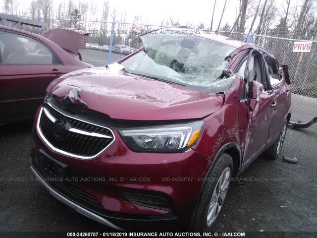 KL4CJASB7HB159901 - 2017 BUICK ENCORE PREFERRED RED photo 2