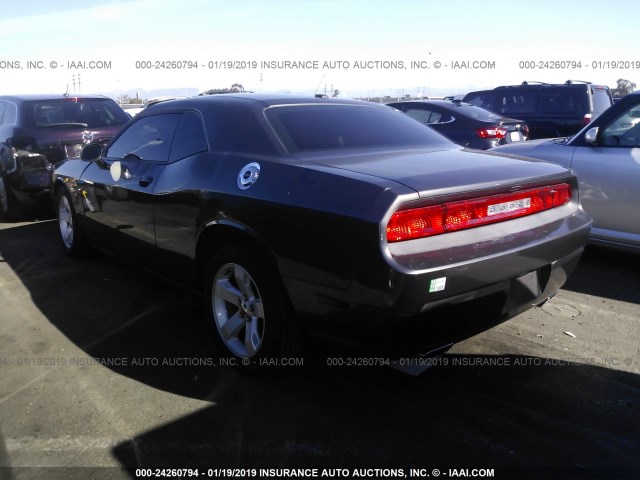 2C3CDYAG9DH695757 - 2013 DODGE CHALLENGER SXT GRAY photo 3