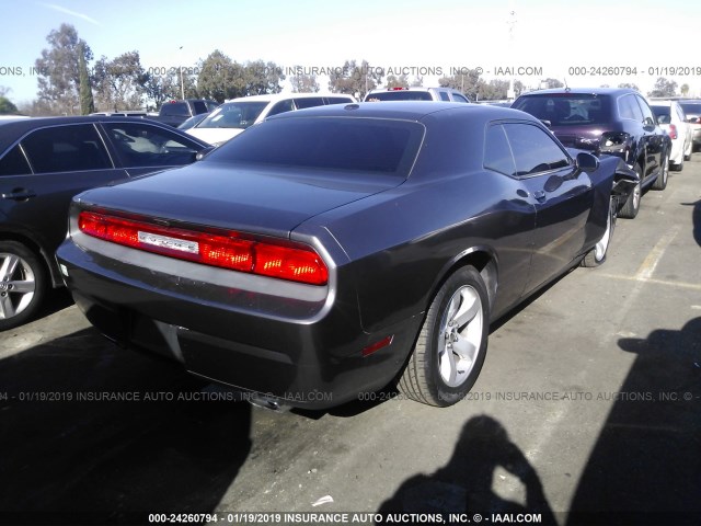 2C3CDYAG9DH695757 - 2013 DODGE CHALLENGER SXT GRAY photo 4