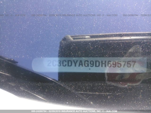 2C3CDYAG9DH695757 - 2013 DODGE CHALLENGER SXT GRAY photo 9