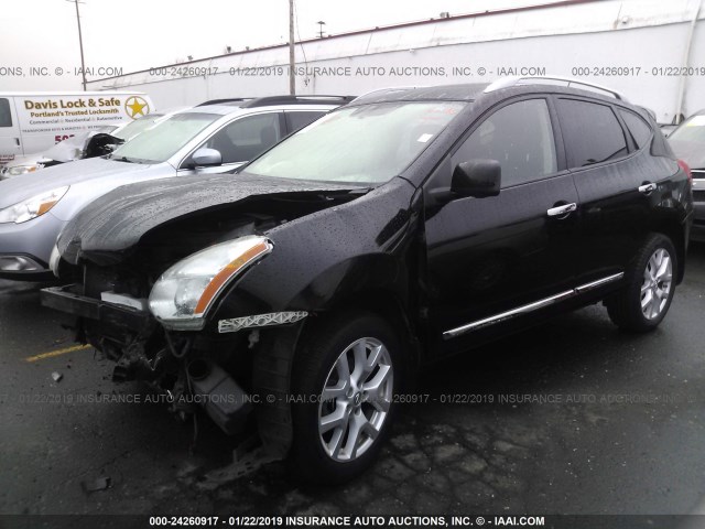 JN8AS5MVXDW106920 - 2013 NISSAN ROGUE S/SV BLACK photo 2