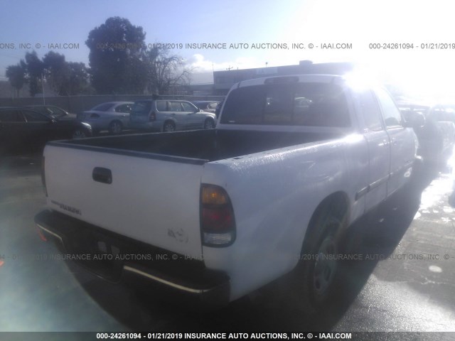 5TBRN34141S192057 - 2001 TOYOTA TUNDRA ACCESS CAB SR5 WHITE photo 4