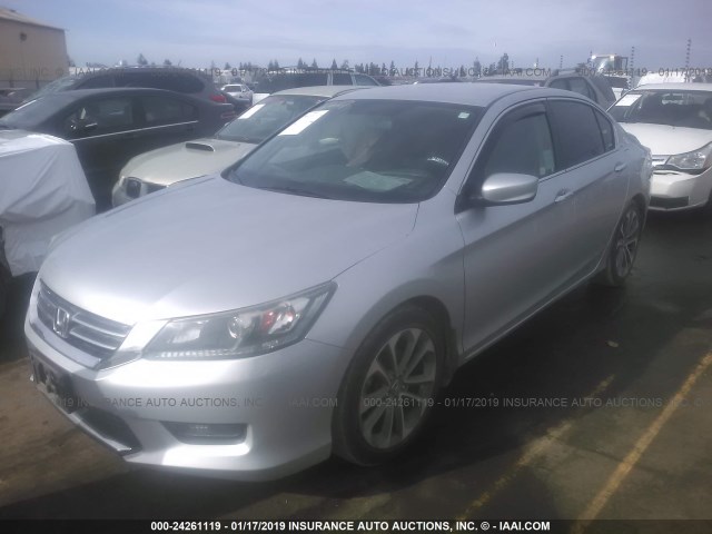 1HGCR2F53FA158404 - 2015 HONDA ACCORD SPORT GRAY photo 2