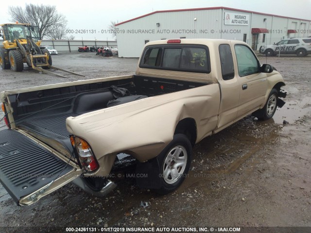 5TEVL52N53Z200928 - 2003 TOYOTA TACOMA XTRACAB TAN photo 4