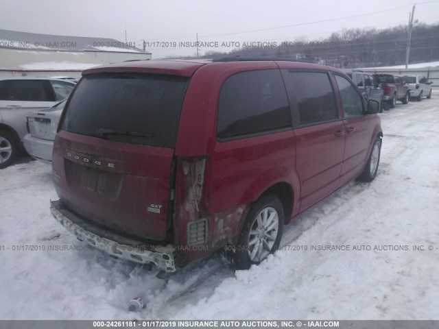 2C4RDGCG3ER209761 - 2014 DODGE GRAND CARAVAN SXT RED photo 4