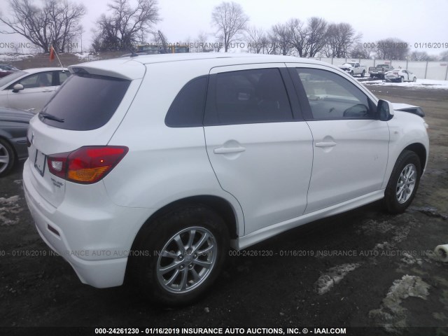 JA4AP3AU1CZ004510 - 2012 MITSUBISHI OUTLANDER SPORT ES WHITE photo 4