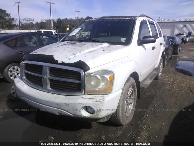 1D4HD48N35F615034 - 2005 DODGE DURANGO SLT WHITE photo 2