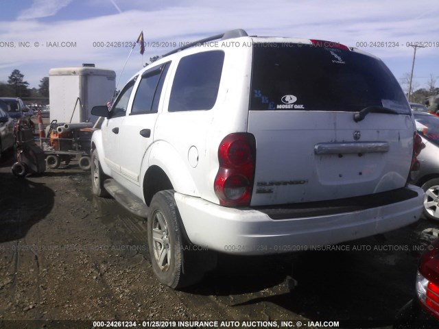 1D4HD48N35F615034 - 2005 DODGE DURANGO SLT WHITE photo 3