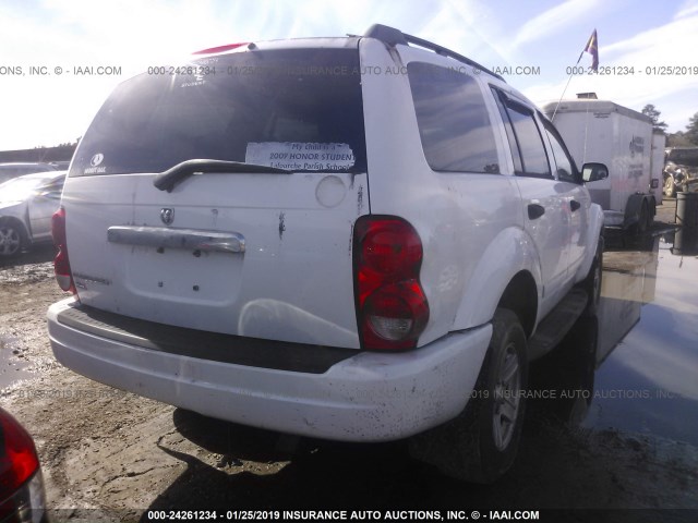 1D4HD48N35F615034 - 2005 DODGE DURANGO SLT WHITE photo 4