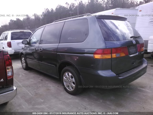 5FNRL18923B103627 - 2003 HONDA ODYSSEY EXL BLUE photo 3