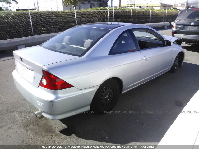 1HGEM22115L029879 - 2005 HONDA CIVIC DX VP SILVER photo 4