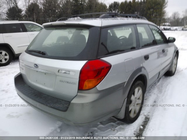 4S4BP61C967307386 - 2006 SUBARU LEGACY OUTBACK 2.5I SILVER photo 4