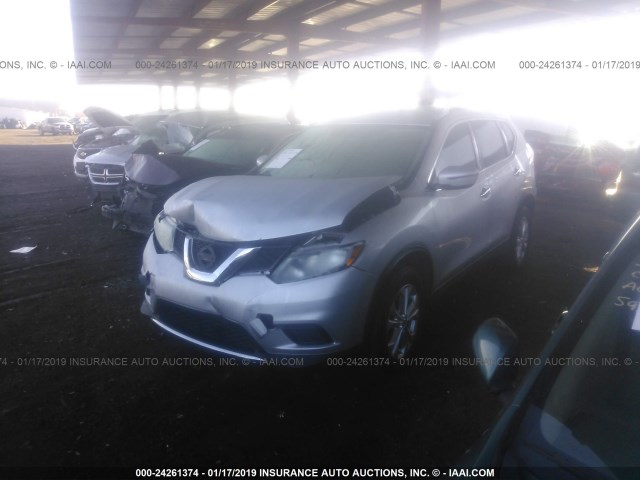 KNMAT2MT1GP716550 - 2016 NISSAN ROGUE S/SL/SV SILVER photo 2