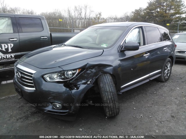 5N1AL0MM8DC310793 - 2013 INFINITI JX35 GRAY photo 2