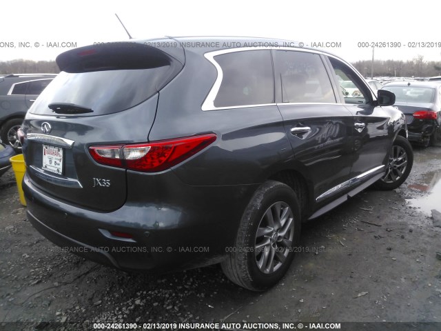 5N1AL0MM8DC310793 - 2013 INFINITI JX35 GRAY photo 4