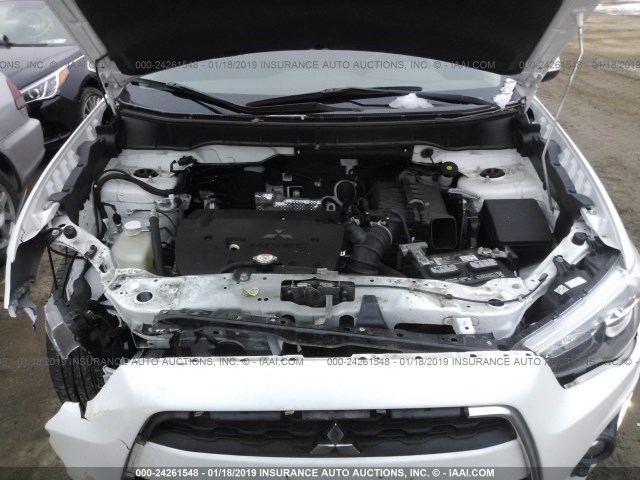 4A4AP4AU8FE015990 - 2015 MITSUBISHI OUTLANDER SPORT SE/GT WHITE photo 10