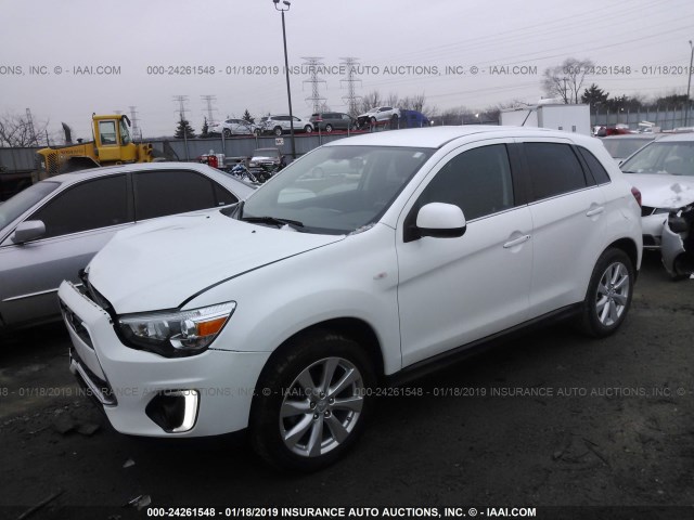 4A4AP4AU8FE015990 - 2015 MITSUBISHI OUTLANDER SPORT SE/GT WHITE photo 2