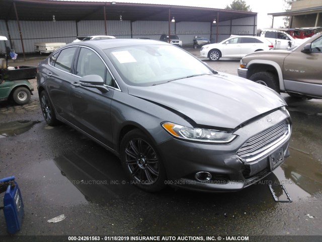 3FA6P0K94ER393211 - 2014 FORD FUSION TITANIUM GRAY photo 1