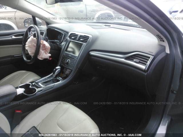 3FA6P0K94ER393211 - 2014 FORD FUSION TITANIUM GRAY photo 5