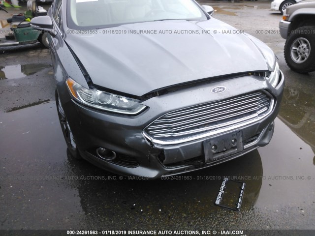 3FA6P0K94ER393211 - 2014 FORD FUSION TITANIUM GRAY photo 6