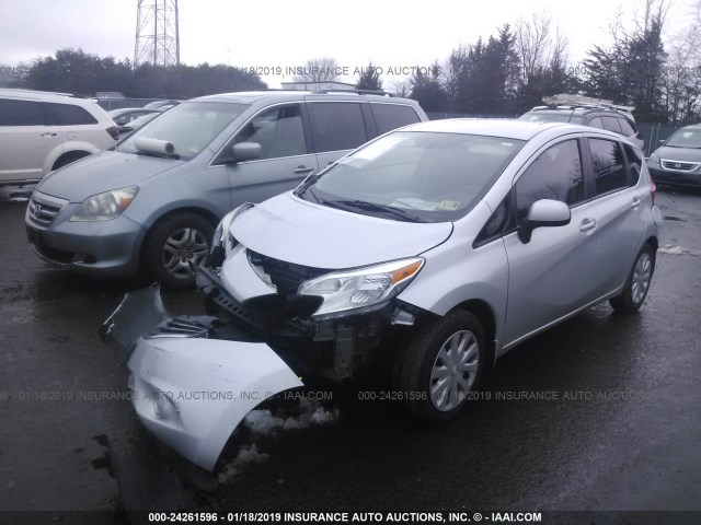 3N1CE2CPXEL364183 - 2014 NISSAN VERSA NOTE S/S PLUS/SV/SL SILVER photo 2