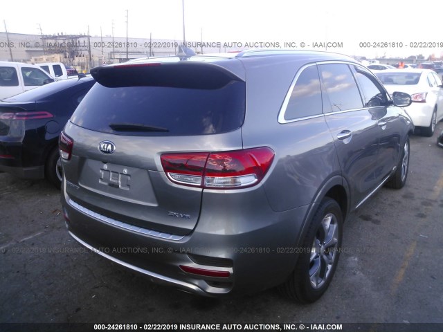 5XYPKDA51HG298574 - 2017 KIA SORENTO SX/SX LIMITED GRAY photo 4