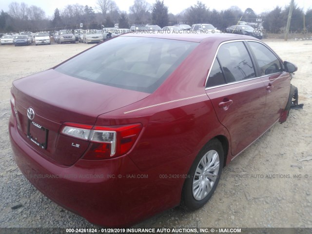 4T1BF1FK2DU686929 - 2013 TOYOTA CAMRY L/SE/LE/XLE 红色 照片 4