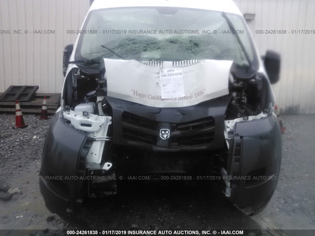 3C6TRVDG6JE114480 - 2018 RAM PROMASTER 2500 2500 HIGH WHITE photo 6