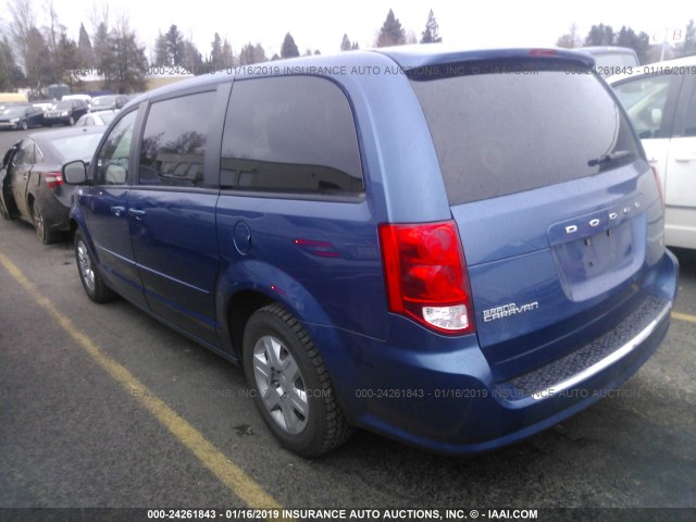 2D4RN4DGXBR690925 - 2011 DODGE GRAND CARAVAN EXPRESS BLUE photo 3