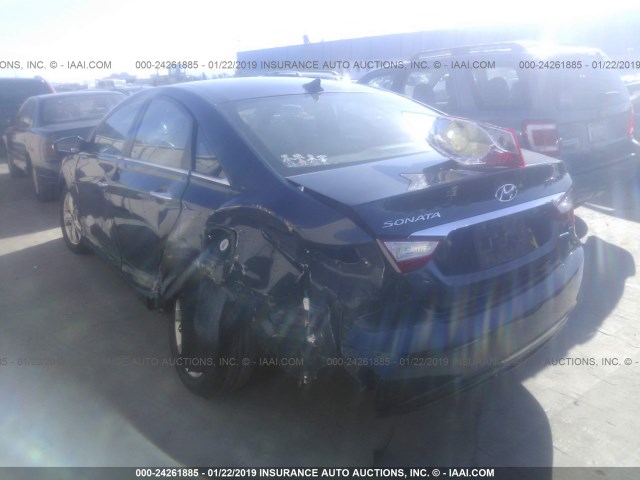 5NPEC4AC7DH560734 - 2013 HYUNDAI SONATA SE/LIMITED Dark Blue photo 3