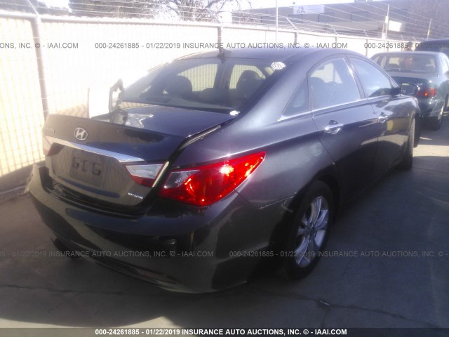 5NPEC4AC7DH560734 - 2013 HYUNDAI SONATA SE/LIMITED Dark Blue photo 4