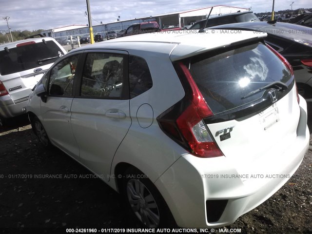 JHMGK5H59HS014659 - 2017 HONDA FIT LX WHITE photo 3