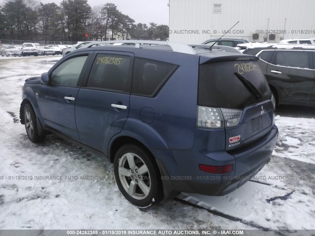 JA4MS41X27Z008423 - 2007 MITSUBISHI OUTLANDER XLS BLUE photo 3