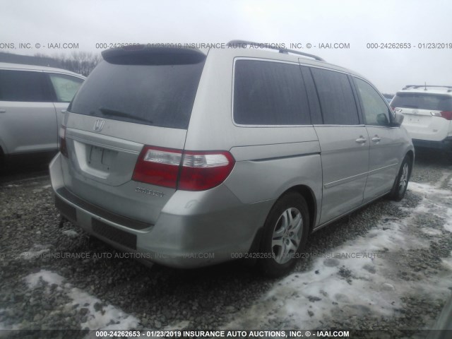 5FNRL38775B123546 - 2005 HONDA ODYSSEY EXL SILVER photo 4