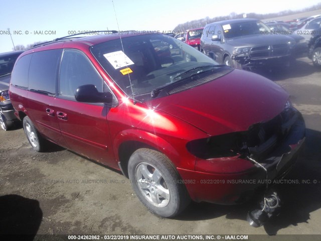 2D4GP44L37R131366 - 2007 DODGE GRAND CARAVAN SXT RED photo 1