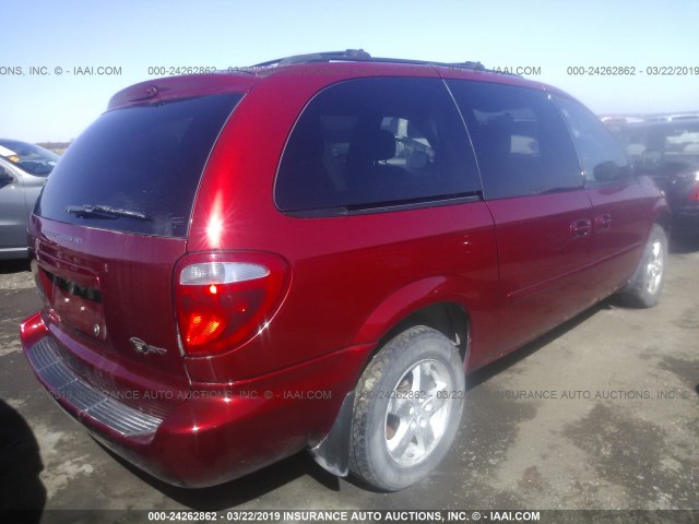 2D4GP44L37R131366 - 2007 DODGE GRAND CARAVAN SXT RED photo 4