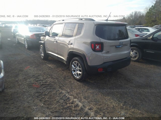 ZACCJBBT0FPC03227 - 2015 JEEP RENEGADE LATITUDE BEIGE photo 3